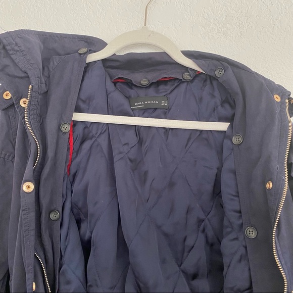 ZARA Women's Small Blue Windbreaker Jacket - Picture 9 of 13